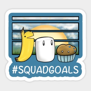 Squad Goals trio white text for dark shirts Sticker